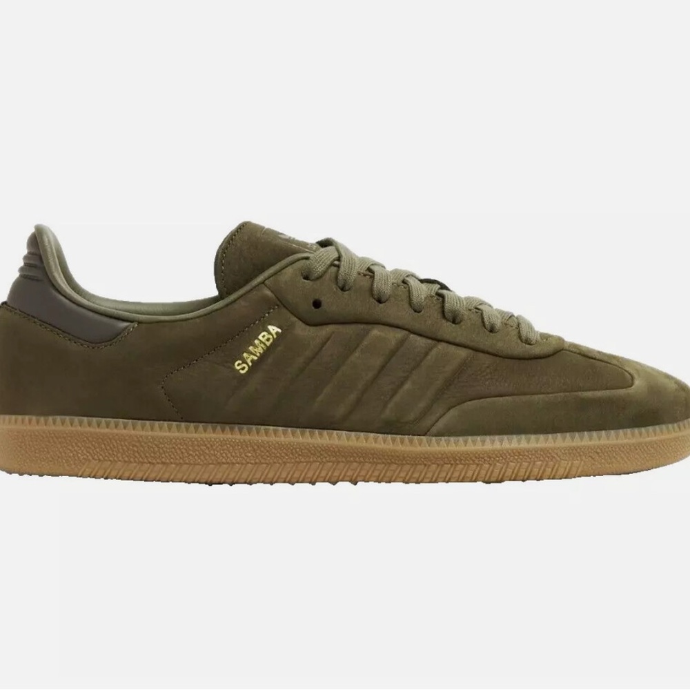 Adidas Samba Men's Sneakers in Olive and Gold 12 1/2